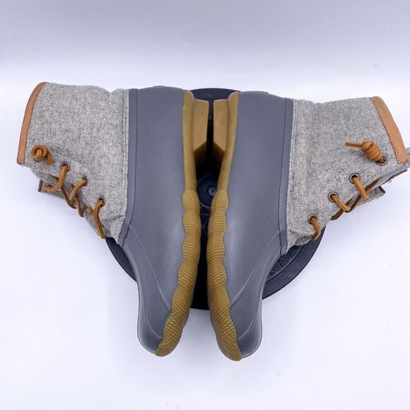 Sperry Top-Sider Saltwater boots Wool Embossed Duck Boot Gray women's size 7.5 - Picture 4 of 10